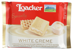 LOACKER: Chocolate White Creme Bar 55g, 1.94 oz