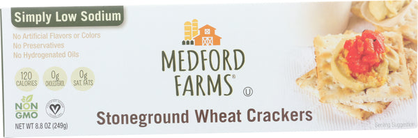 MEDFORD FARMS: Crackers Wheat Low Sodium, 8.8 oz