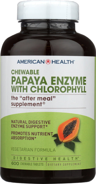 AMERICAN HEALTH: Papaya Enzyme with Chlorophyll Chewable, 600 Tablets