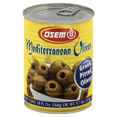 OSEM: Olives Mediterranean Green Pitted, 18 oz