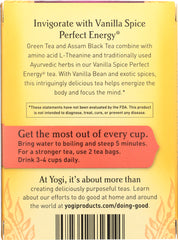 YOGI TEA: Vanilla Spice  Perfect Energy Tea, 16 bg