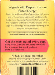 YOGI: Teas Raspberry Passion Perfect Energy, 16 bg