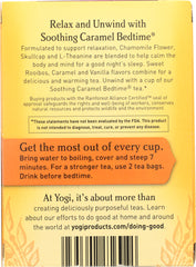 YOGI: Tea Herbal Soothing Caramel Bedtime, 16 Tea Bags