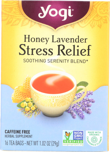 YOGI TEAS: Honey Lavender Caffeine Free Stress Relief Tea, 16 Tea Bags