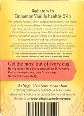 YOGI TEAS: Cinnamon Vanilla Healthy Skin Caffeine Free Tea, 16 bg