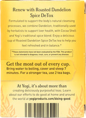 YOGI TEA: Roasted Dandelion Spice Detox, 16 Tea Bags