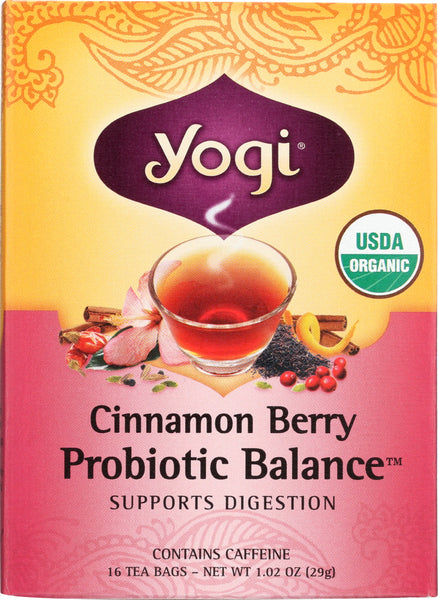 YOGI TEAS: Cinnamon Berry Probiotic Balance 16 bags, 1.02 oz