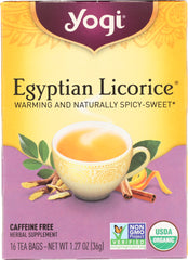 YOGI TEAS: Tea Egyptian Licorice Caffeine Free, 16 bg