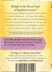 YOGI TEAS: Tea Egyptian Licorice Caffeine Free, 16 bg