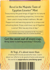 YOGI TEAS: Tea Egyptian Licorice Mint Caffeine Free, 16 bg