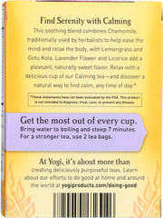 YOGI TEA: Organic Calming Caffeine Free, 16 Tea Bags