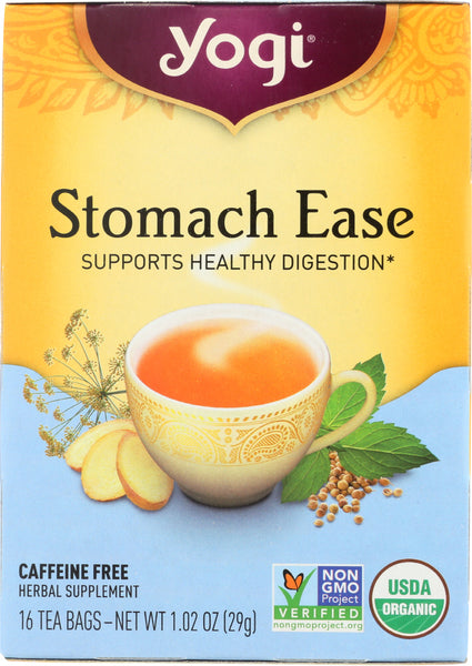 YOGI TEA: Organic Stomach Ease Caffeine Free, 16 Tea Bags