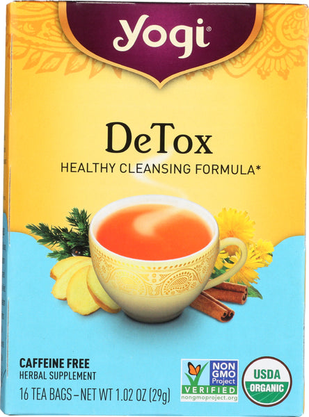 YOGI TEA: DeTox with Organic Dandelion Caffeine Free, 16 Tea Bags