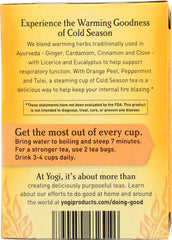 YOGI TEAS: Organic Cold Season Caffeine Free, 16 Tea Bags