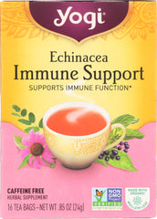 YOGI TEAS: Tea Echinacea Immune Support Caffeine Free, 16 bg