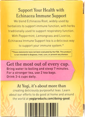 YOGI TEAS: Tea Echinacea Immune Support Caffeine Free, 16 bg