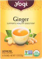 YOGI TEA: Organic Ginger Caffeine Free, 16 Tea Bags