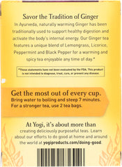 YOGI TEA: Organic Ginger Caffeine Free, 16 Tea Bags