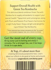 YOGI TEA: Green Tea Kombucha, 16 Tea Bags