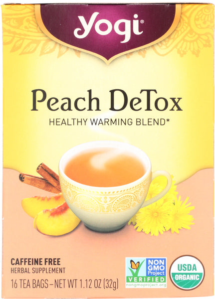 YOGI TEAS: Tea Peach Detox, 16 bg