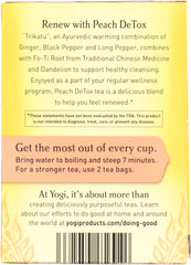 YOGI TEAS: Tea Peach Detox, 16 bg