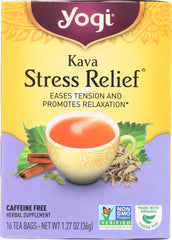 YOGI TEAS: Kava Stress Relief Natural Organic Caffeine Free, 16 Tea Bags