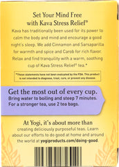 YOGI TEAS: Kava Stress Relief Natural Organic Caffeine Free, 16 Tea Bags