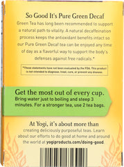 YOGI TEAS: Organic Green Tea Pure Green Decaf, 16 Tea Bags