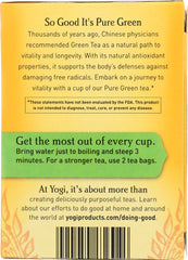 YOGI TEAS: Organic Green Tea Pure Green, 16 Tea Bags