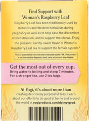 YOGI TEAS: Woman's Raspberry Leaf Caffeine Free, 16 Tea Bags