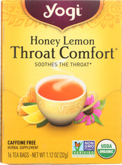 YOGI TEAS: Herbal Tea Honey Lemon Throat Comfort, 16 Tea Bags