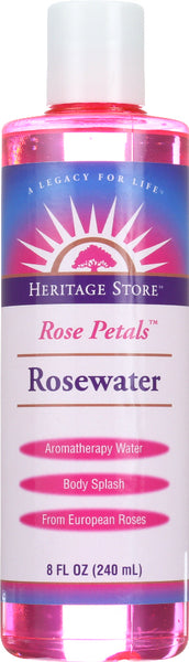 HERITAGE: Rose Petals Rosewater, 8 Oz