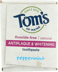 TOM'S OF MAINE: Antiplaque & Whitening  Peppermint Toothpaste, 1 oz