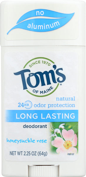 TOMS OF MAINE: Aluminum-Free Deodorant Long Lasting Honeysuckle Rose, 2.25 Oz