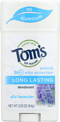 TOMS OF MAINE: Aluminum-Free Deodorant Long Lasting Wild Lavender, 2.25 Oz