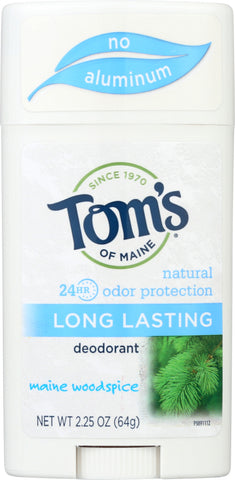 TOM'S OF MAINE: Aluminum-Free Deodorant Long Lasting Main Woodspice, 2.25 oz