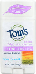 TOMS OF MAINE: Natural Long Lasting Women's Deodorant Beautiful Earth, 2.25 Oz