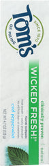 TOMS OF MAINE: Wicked Fresh! Fluoride Toothpaste Cool Peppermint, 4.7 Oz