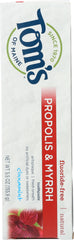 TOMS OF MAINE: Fluoride-Free Propolis & Myrrh Toothpaste Cinnamint, 5.5 Oz