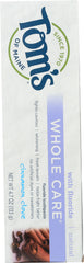 TOMS OF MAINE: Whole Care Fluoride Toothpaste Cinnamon Clove, 4.7 Oz