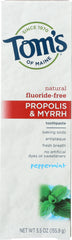 TOMS OF MAINE: Fluoride-Free Propolis & Myrrh Toothpaste Peppermint, 5.5 Oz