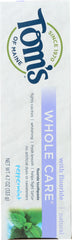 TOMS OF MAINE: Whole Care Fluoride Toothpaste Peppermint, 4.7 Oz