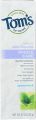 TOMS OF MAINE: Whole Care Fluoride Toothpaste Spearmint, 4.7 Oz