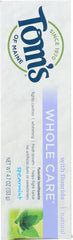 TOMS OF MAINE: Whole Care Fluoride Toothpaste Spearmint, 4.7 Oz