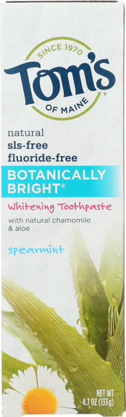 TOM'S OF MAINE: Botanically Bright Whitening Toothpaste Spearmint, 4.7 oz