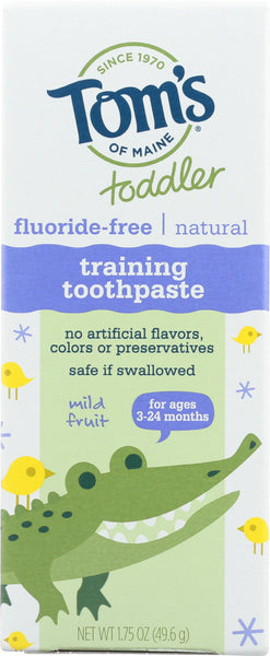 TOMS OF MAINE: Toddler Fluoride-Free Natural Training Toothpaste Mild Fruit, 1.75 oz