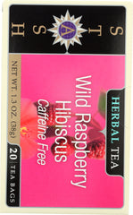 STASH TEA: Herbal Tea Wild Raspberry Hibiscus Caffeine Free 20 Tea Bags, 1.3 Oz