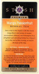 STASH TEA: Mango Passionfruit Herbal Tea Caffeine Free 20 Tea Bags, 1.3 oz