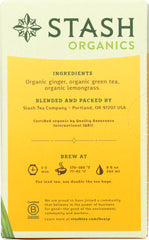 STASH: Tea Organic Green Tea Lemon Ginger 18 Tea Bags, 1.2 Oz