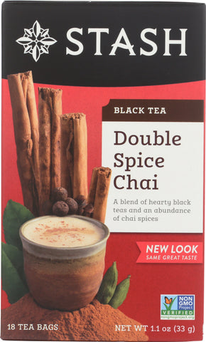 STASH TEA: Black Tea Double Spice Chai 18 tea bags, 1.1 oz